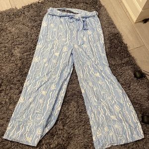 Ocean print tie pants